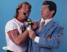 RODDY PIPER & VINCE MCMAHON Signed 8x10 WWF WWE WRESTLING Autograph JSA COA
