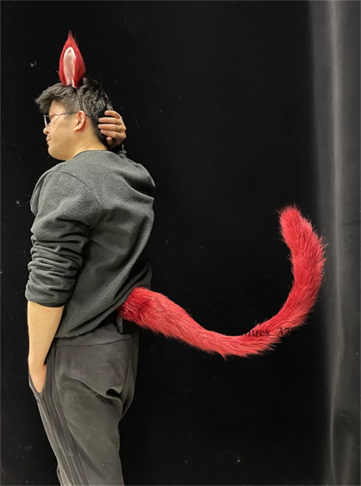 ff14 Final Fantasy XIV G'raha Tia 31 en Rojo Felpa Cola Oreja Juegos con disfraces Fiesta Accesorios Foto 2 de 4