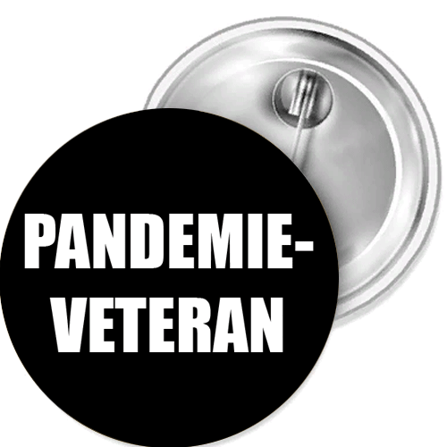 Pandemie-Veteran Corona Seuche  Button Anstecker Aufkleber Flaschenöffn Spiegel - Picture 1 of 4