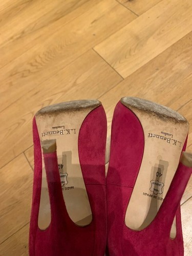 LK Bennett Hot Pink/Fuchsia Suede Court Shoes Size 40 (UK 6.5) Exc Condition - Picture 4 of 4