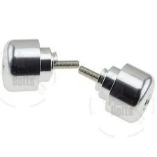 Silver Handle Bar End CNC Plain For Honda CBR RR CB VFR Cap Weight Slider 6mm