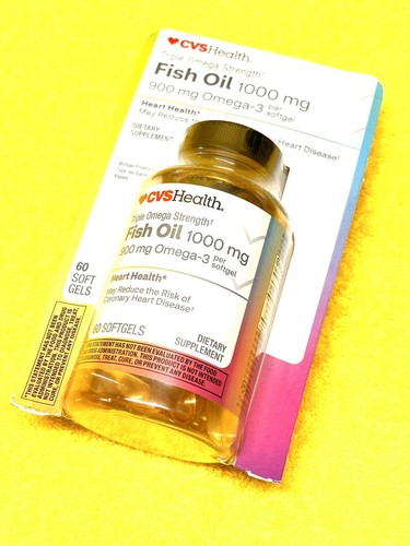 CVS Triple Omega FISH OIL 1000mg OMEGA-3 900mg 60 Softgels Exp 10/2025 ...