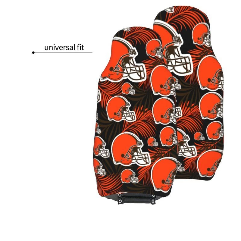 2pcs Cleveland Browns Elastic Car Seat Covers Printed Seat Cover Universal