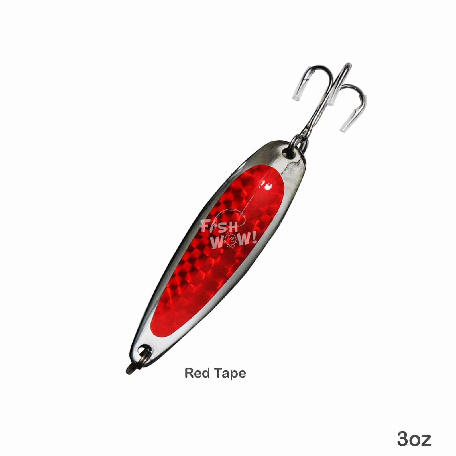 Qty 10 Fish WOW! 3oz Casting Spoon Jig trolling  crocodiles spoons Red Tape @US - Image 5