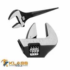12" Adjustable Professional Grade Spud Wrench w/ Black Finish by KlassTools