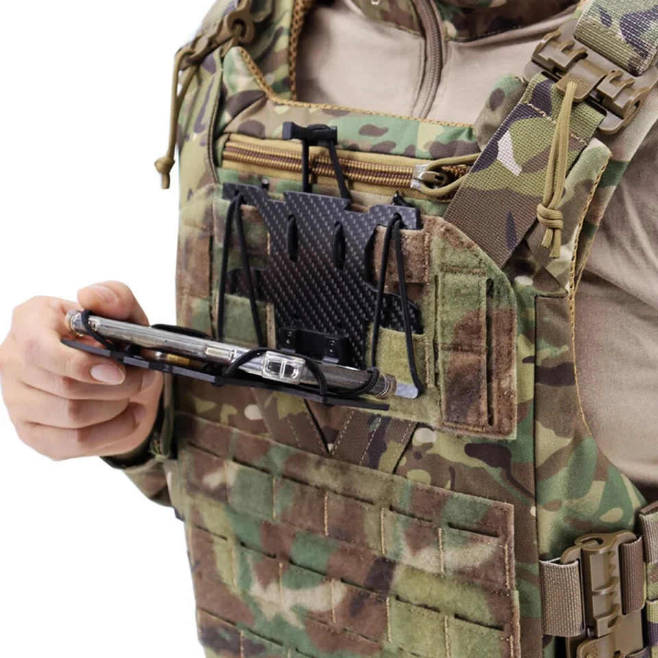 Nuevo Chaleco Táctico de Fibra de Carbono Pecho Placa de Teléfono Celular Soporte de Teléfono Foto 3 de 4