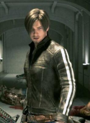 Leon Kennedy Resident Evil Vendetta Black Leather Jacket