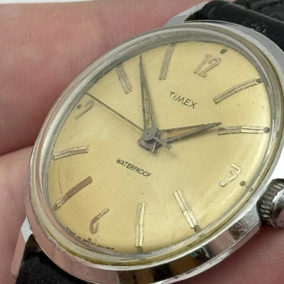 34mm Hombres Vintage Timex GB Hecho Impermeable Antipolvo Aluminio Reloj Partes - Imagen 3 de 4