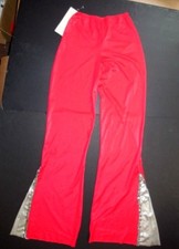 Red Pants Foil Inset w/Sequin Trim Small Ladies Nylon/Spandex Costuming