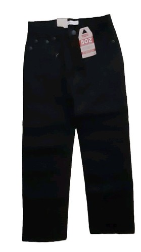 Levis 502 Stretch Jeans Boys Size 7 Reg Taper Black NWT