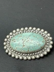 925 Sterling Silver And Turquoise Brooch