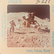 APOLLO 15 NASA Astronaut James Irwin Moon Lunar Module Falcon Rover Slide
