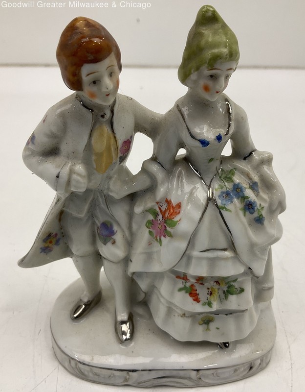 Vintage Victorian-Style Porcelain Figurine of A Couple Courting