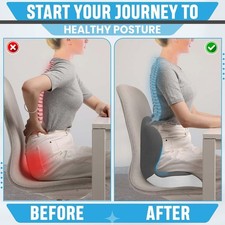 Memory Foam Seat Cushion w/Lumbar Support Pillow for Back & Sciatica Pain Relief — image 9