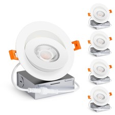 4 Pack 4 inch 5CCT LED Gimbal Recessed Light with Junction Box, 360  90 17