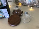 Adorable Glass Dome with Wooden Base Mini Cheese ~ Dessert ~ Cake Plate ~ Lot 2 — photo 3