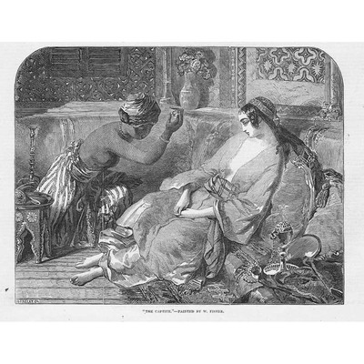 Der Gefangene von W Fisher - antiker Druck 1848