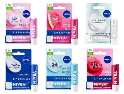 Nivea Moisture Lippenbalsam: Original/Pearly/Watermelon/Cherry/Hyaluron Hyaluron