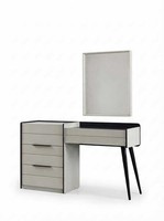 Schminktisch Spiegel Beige Schwarz Modern Edel Frisiertisch Set