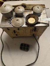 Antique Little Lady Children s Toy Electric Cook Stove With Toy Aluminum Pots