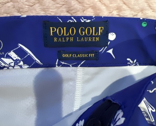 Polo Golf Ralph Lauren Swim Shorts Sports Tennis Golf Print Tailored Fit Size 34 - Picture 7 of 11