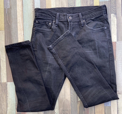 Levi Strauss & Co 512 Jeans Herren Schwarz Slim Tapered W30 L30 Zip Fly