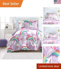 Kids 5-Piece Complete Set Easy-Wash Super Soft Microfiber Comforter Bedding, ...