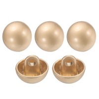 5 StüCk MetallknöPfe Zum NäHen,Rund,10Mm,Einzelloch,Zum Basteln,Goldfarben