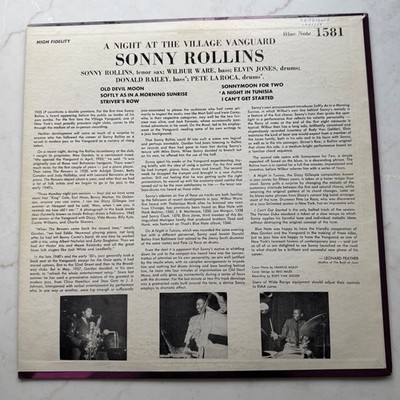 Sonny Rollins - A Night at the Village Vanguard Blue Note 1581 LP