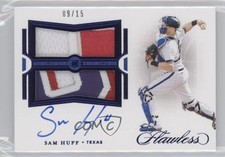 2021 Panini Flawless Rookie Sapphire 9/15 Sam Huff #RDPA-SH Dual Patch Auto 6fs