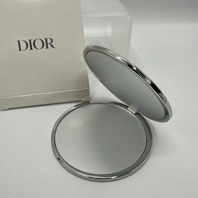 Christian Dior Novelty Compact Dual Mirror Silver NEW in Box | eBay
