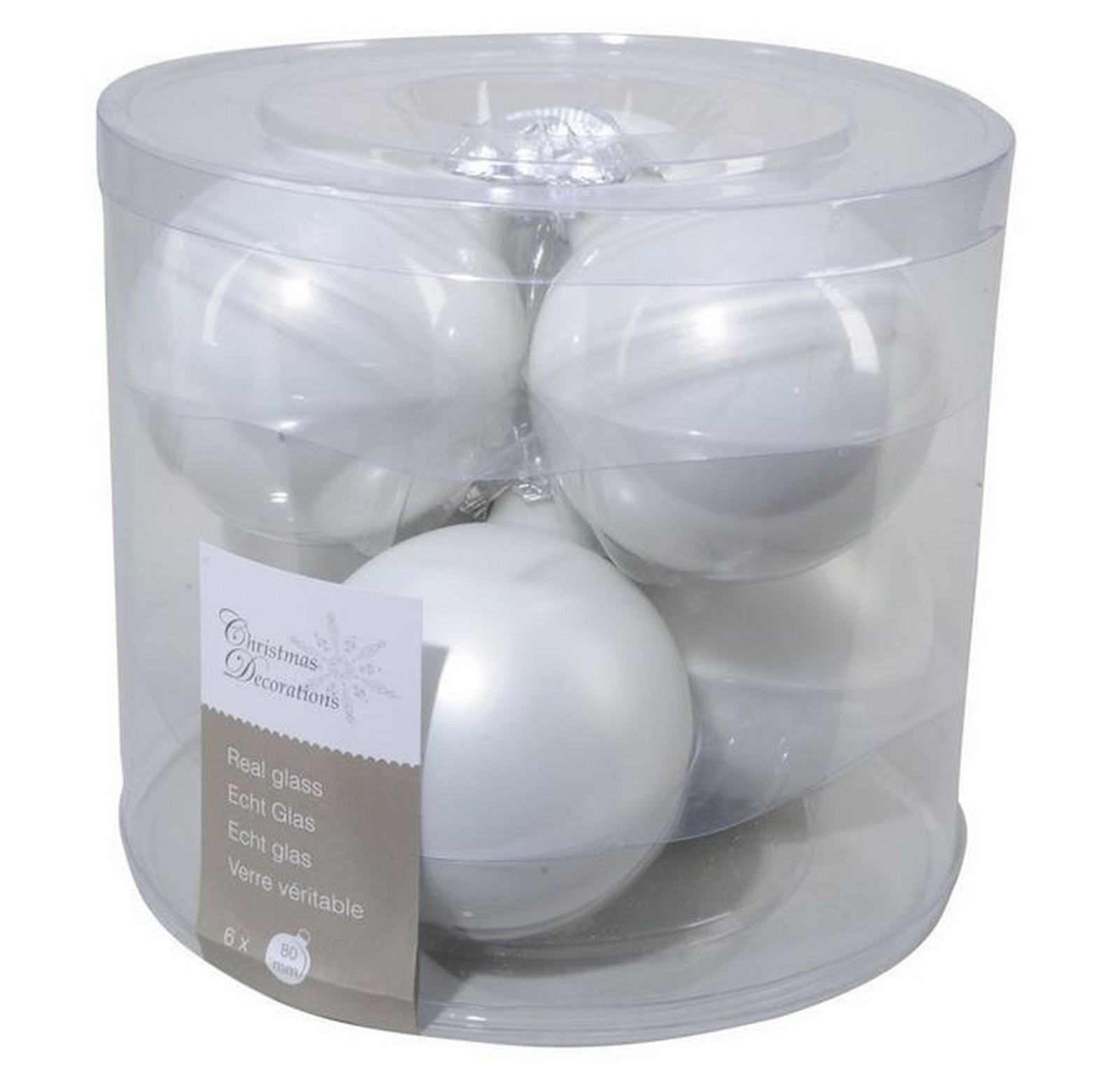 Koker À 6 Effen Ballen Winterwit 80 Glas - Image 2