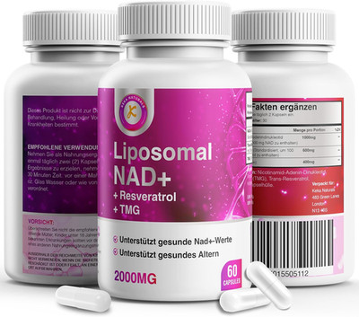 NAD + Trans-Resveratrol + TMG - 2000 Mg - 3 in 1 Hochentwickelte Formel - NAD Re