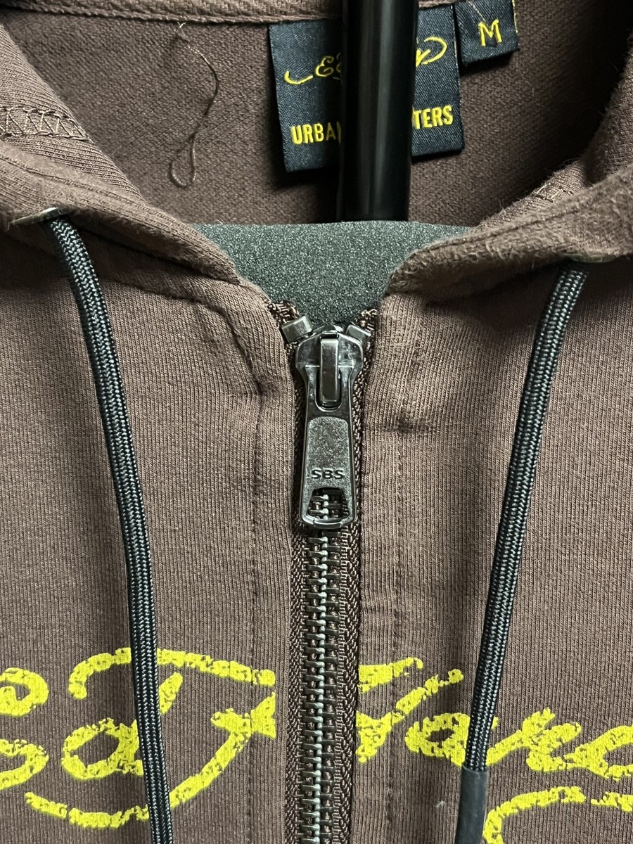 Ed Hardy × Urban Outfitters Brown Crop Top Full Zip Hoodie Size M