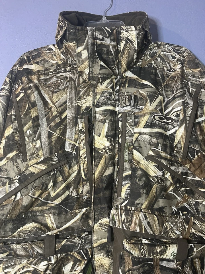Drake Waterfowl Refuge Jacket Mens Small Realtree Max 5 Magnattach Camo Hunting - Image 3 of 4