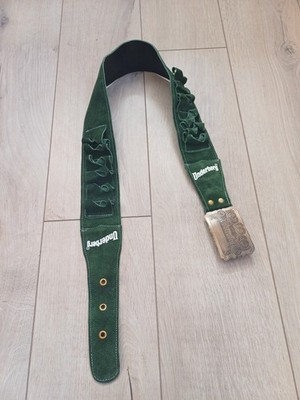 RARE 43'' GREEN UNDERBERG SUEDE GUN BELT BUCKLE BEER BITTER HOLDER