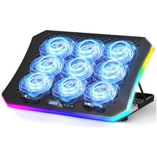 Ergonomic Gaming Laptop Cooling Pad with 10 RGB Modes  7 Adjustable Heights