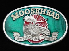 OA25143 VINTAGE 1970s MOOSEHEAD CANADIAN LAGER BEER BOOZE PEWTER BUCKLE