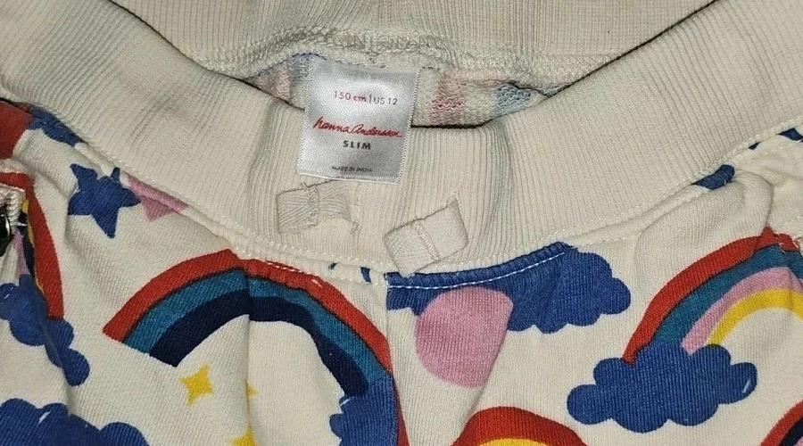 Rare Hanna Andersson Terry sweatpants Hearts, Rainbows, Stars Sz 12 Fun EUC - Image 4 of 4