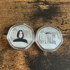 Harry Potter 50 Cents Legal Tender Coins x2 Snape & Dumbledore