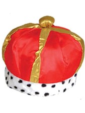 Majestic Renaissance King Queen Red Costume Crown Hat