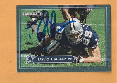 David LaFleur Dallas Cowboys AUTO Signed 2000 SkyBox Impact LSU Tigers