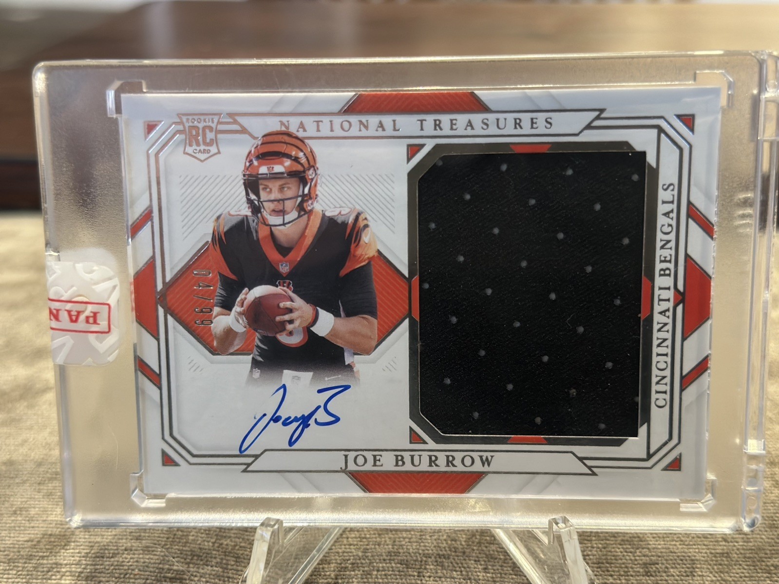Joe Burrow 2020 National Treasures Rookie Material Signatures RPA SP /99 Encased