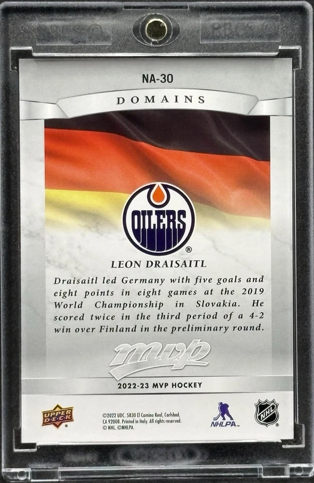 Leon Draisaitl RARE GERMANY REFRACTOR INVESTMENT CARD SSP UPPER DECK OILERS MINT - Image 2 of 2