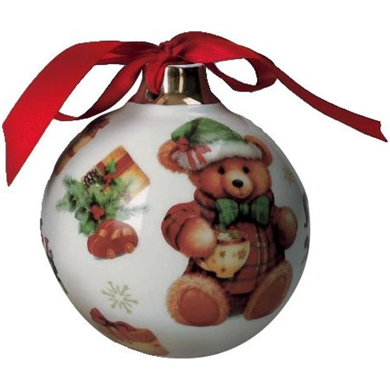 Palla di Natale Ceramica BRANDANI Coccole Orsetto Decorazione Albero 10 cm