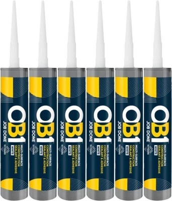 SIROFLEX OB1 Multi-Surface Sealant Waterproof Adhesive White, Clear & Black x 1, 6, 12