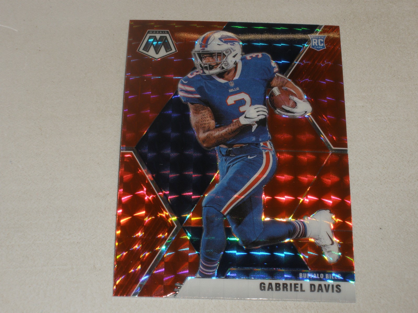 2020 Panini Mosaic Red Mosaic Prizm #239 Gabriel Davis Rookie RC