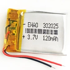 3.7V 120mAh Li-Po Rechargeable Battery Cells For Mp3 Bluetooth GPS MID 302025