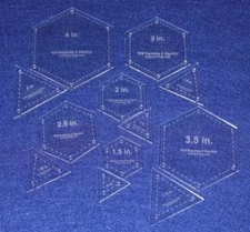 Quilt Templates-12 Piece Set Hexagon and Equilateral Triangles  Acrylic 1/8 Inch
