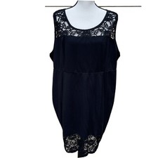 Torrid Women's Size 22 Shift  Lace Details Black Solid Knee Length
